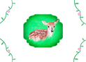 Petit faon sur fond vert enchanteur